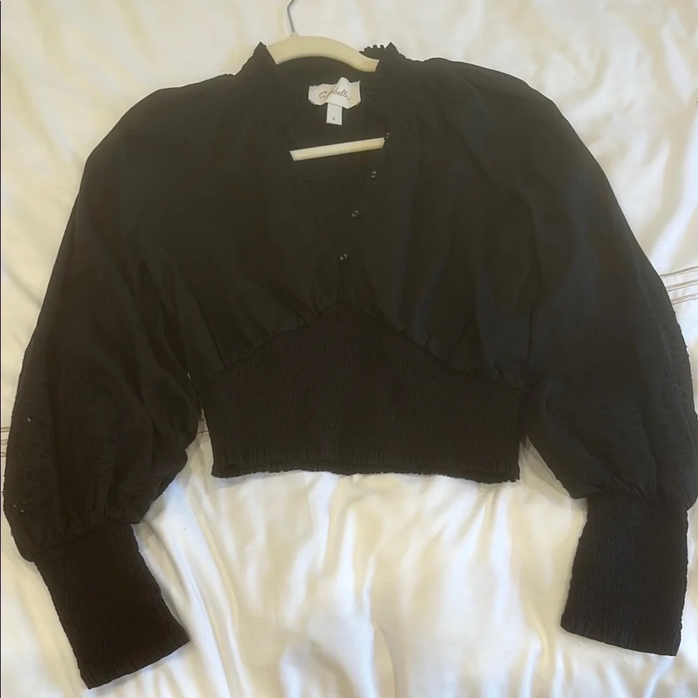 Cleobella Black Cropped Top